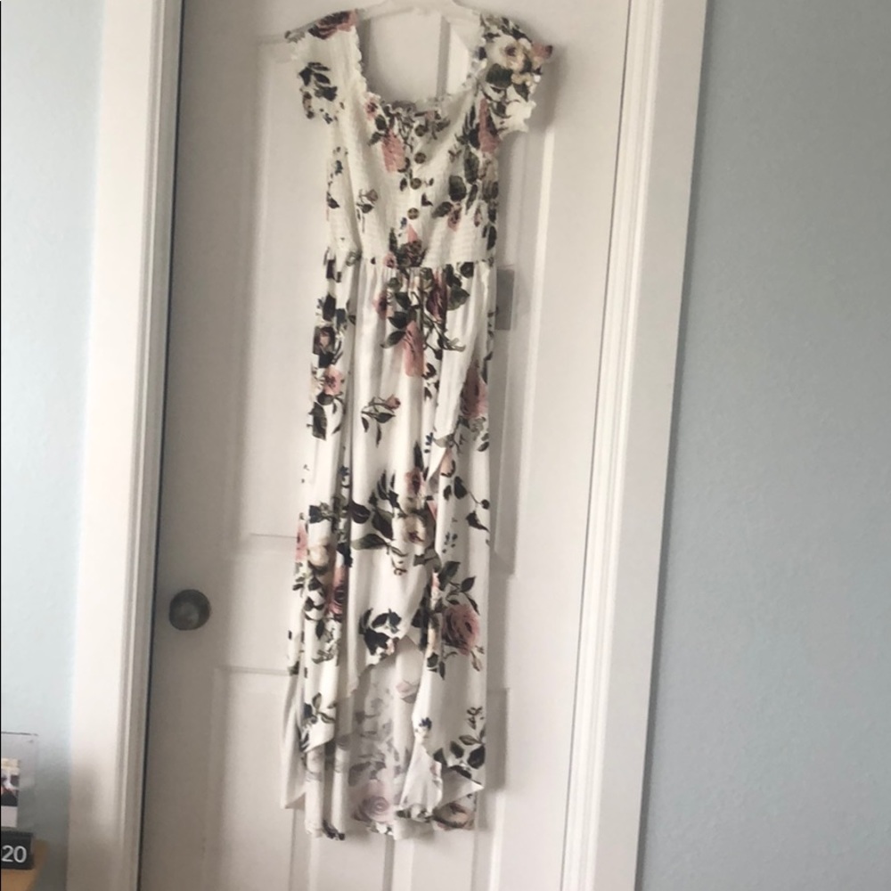Off the shoulder Floral Wrap Style Dress